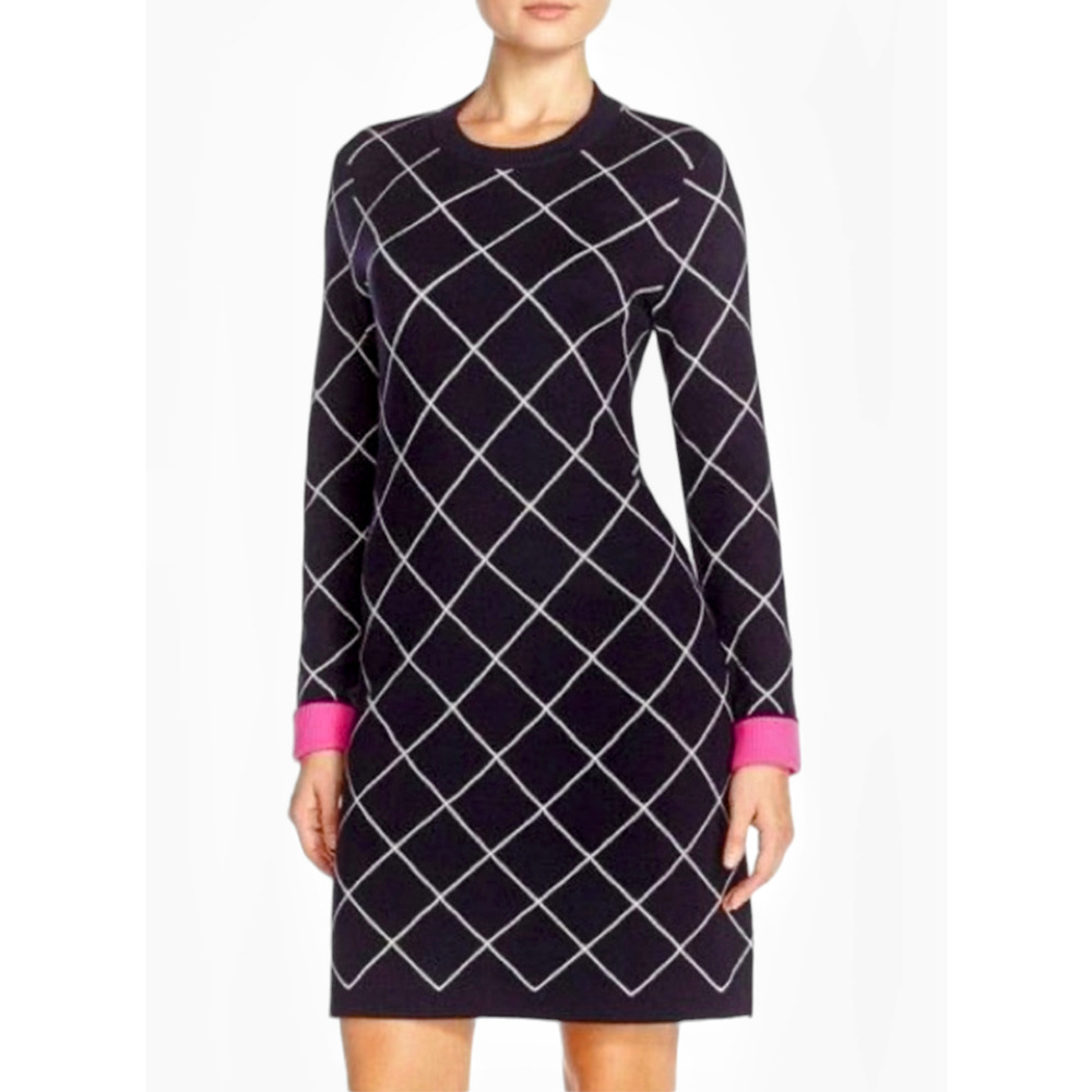 ELIZA J Reversible Blue/White Sweater Dress XS